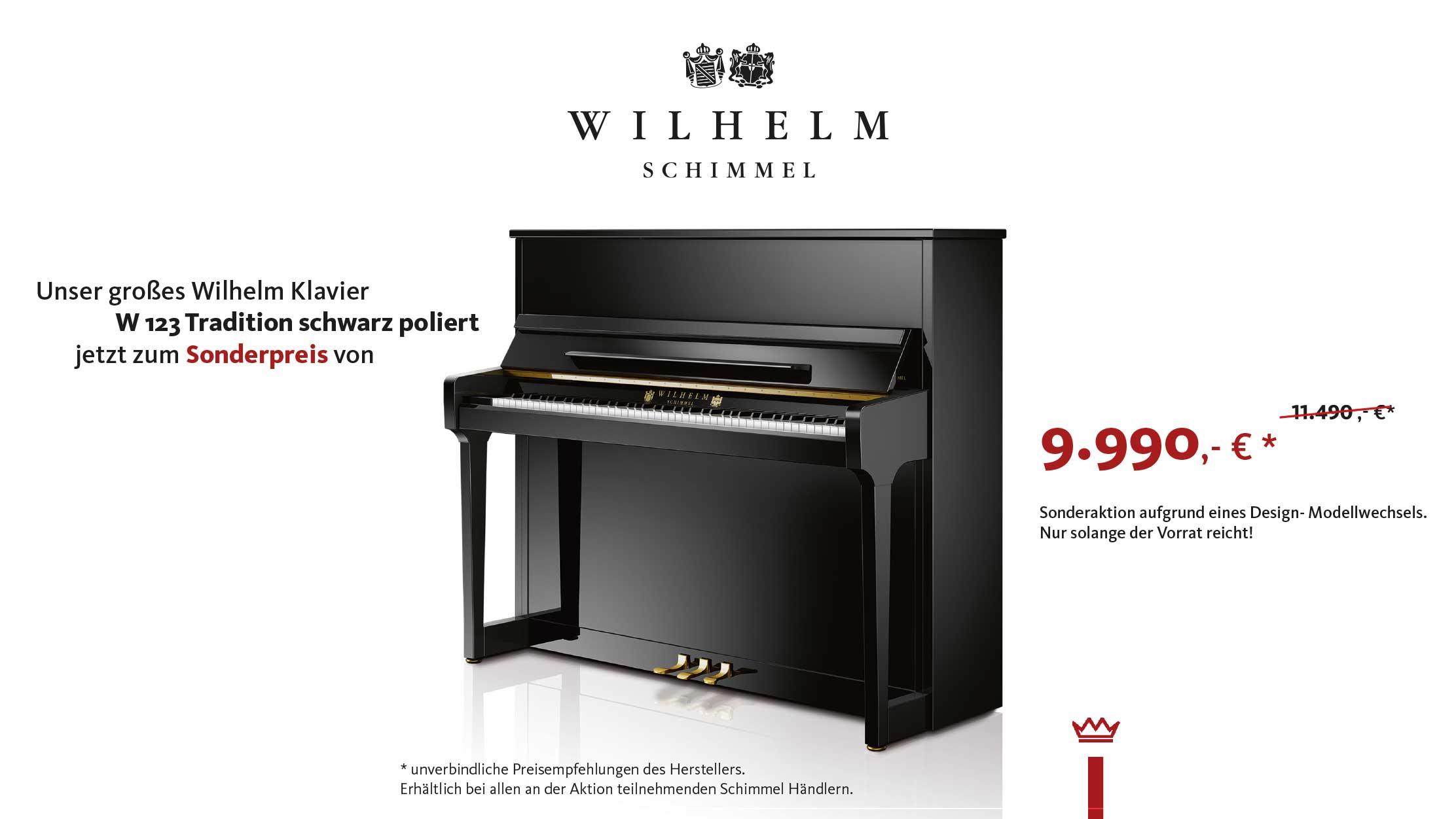 Wilhelm Schimmel Klavier W 123 Tradition in schwarz